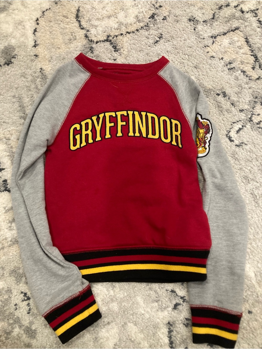Gryffindor Kids' Red and Gray Raglan Crew Sweatshirt